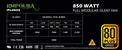 En ucuz INCA IPS-850XN EMPOUSA 850W 80+ Gold 12cm Fanlı Power Supply